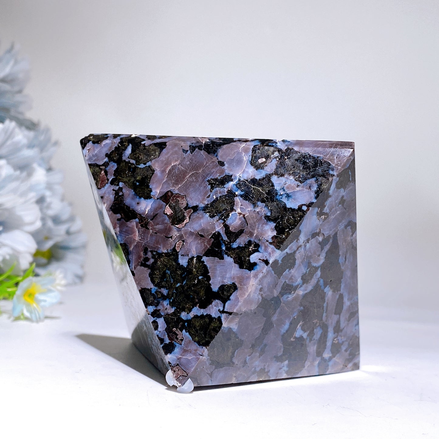 3.0" Indigo Gabbro Pyramid Carving Crystal Healing Bulk Wholesale