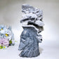 18cm Large Unique Sphelarite Grow with UV Reactive Calcite Skull Carving Crystal Healing Bulk Wholesale