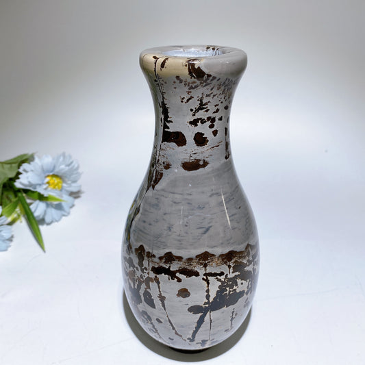 19cm Picture Jasper Vase Crystal Healing Carving Bulk Wholesale