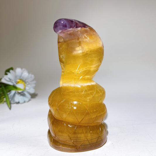 4.5" Fluorite Snake Crystal Healing Carving Bulk Wholesale