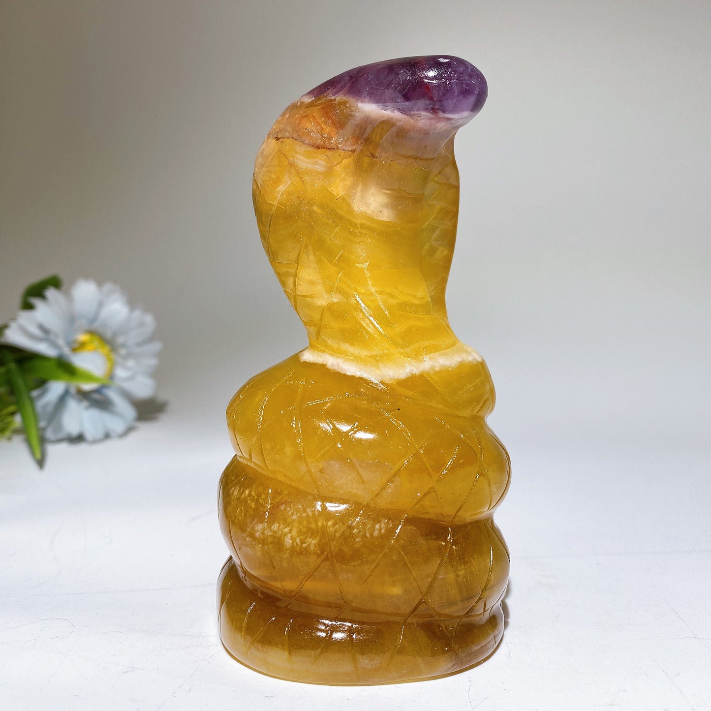 4.5" Fluorite Snake Crystal Healing Carving Bulk Wholesale