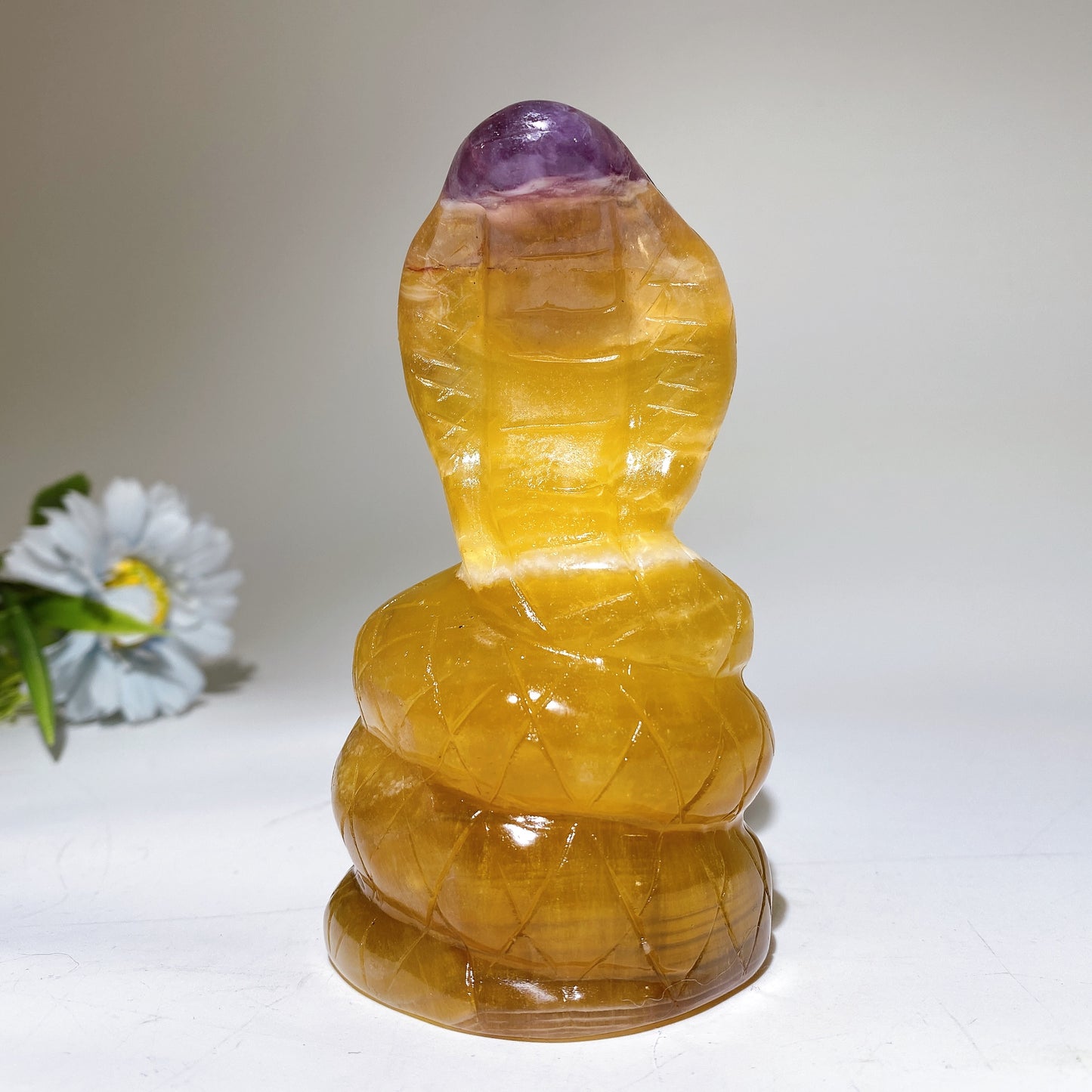 4.5" Fluorite Snake Crystal Healing Carving Bulk Wholesale