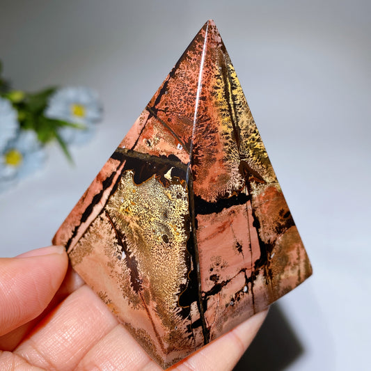 2.6" Picture Jasper Pyramid Carving Crystal Healing Bulk Wholesale