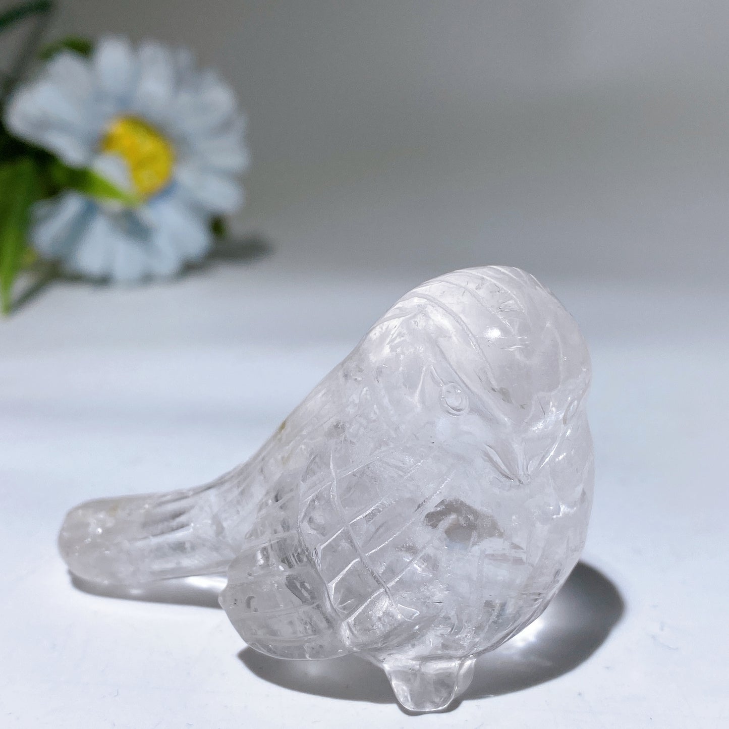 2.4" Clear Quartz Rose Quartz Bird Crystal Healing Carving Bulk Wholesale