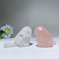 2.4" Clear Quartz Rose Quartz Bird Crystal Healing Carving Bulk Wholesale