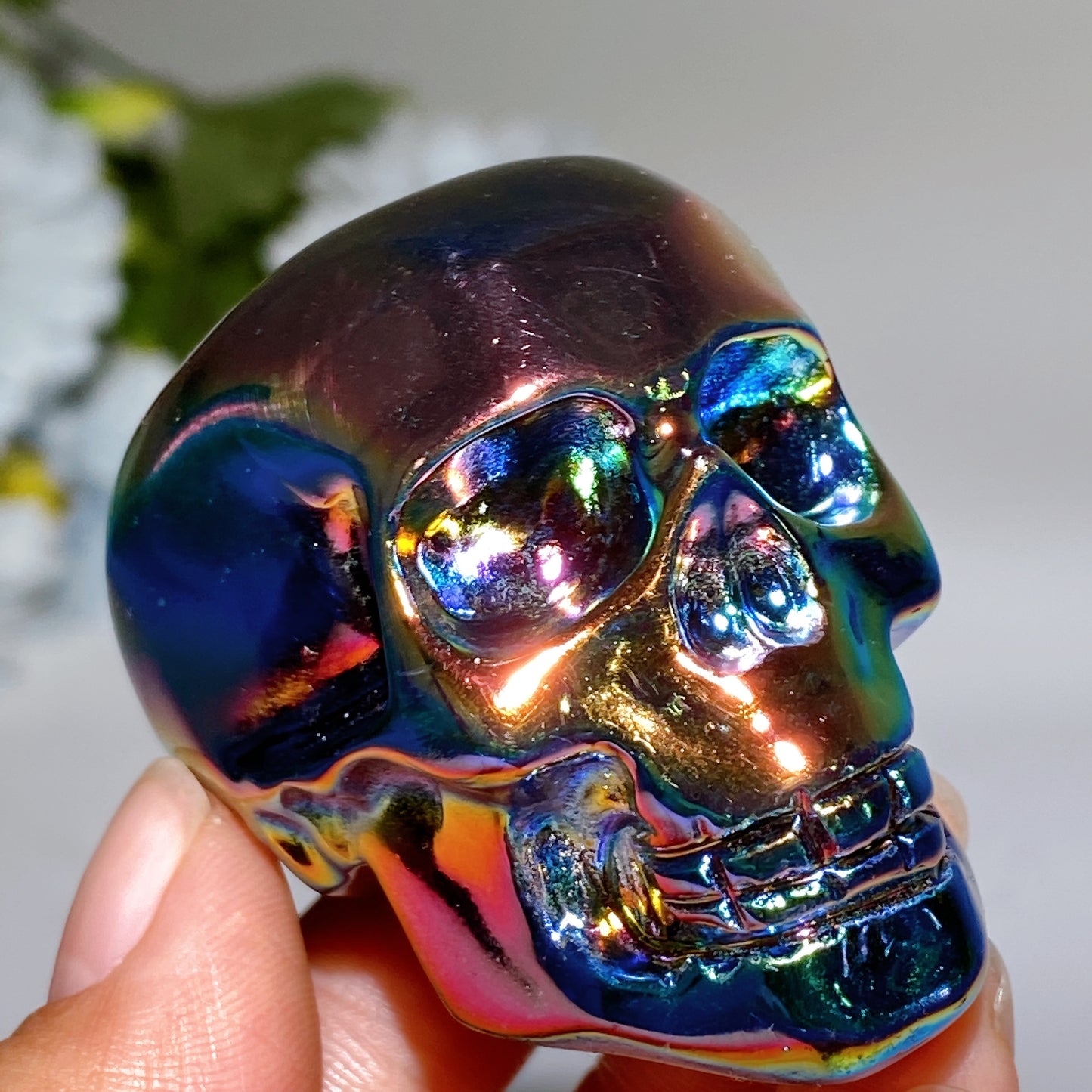 2.2" Aura Crystal Healing Skull Carving Bulk Wholesale