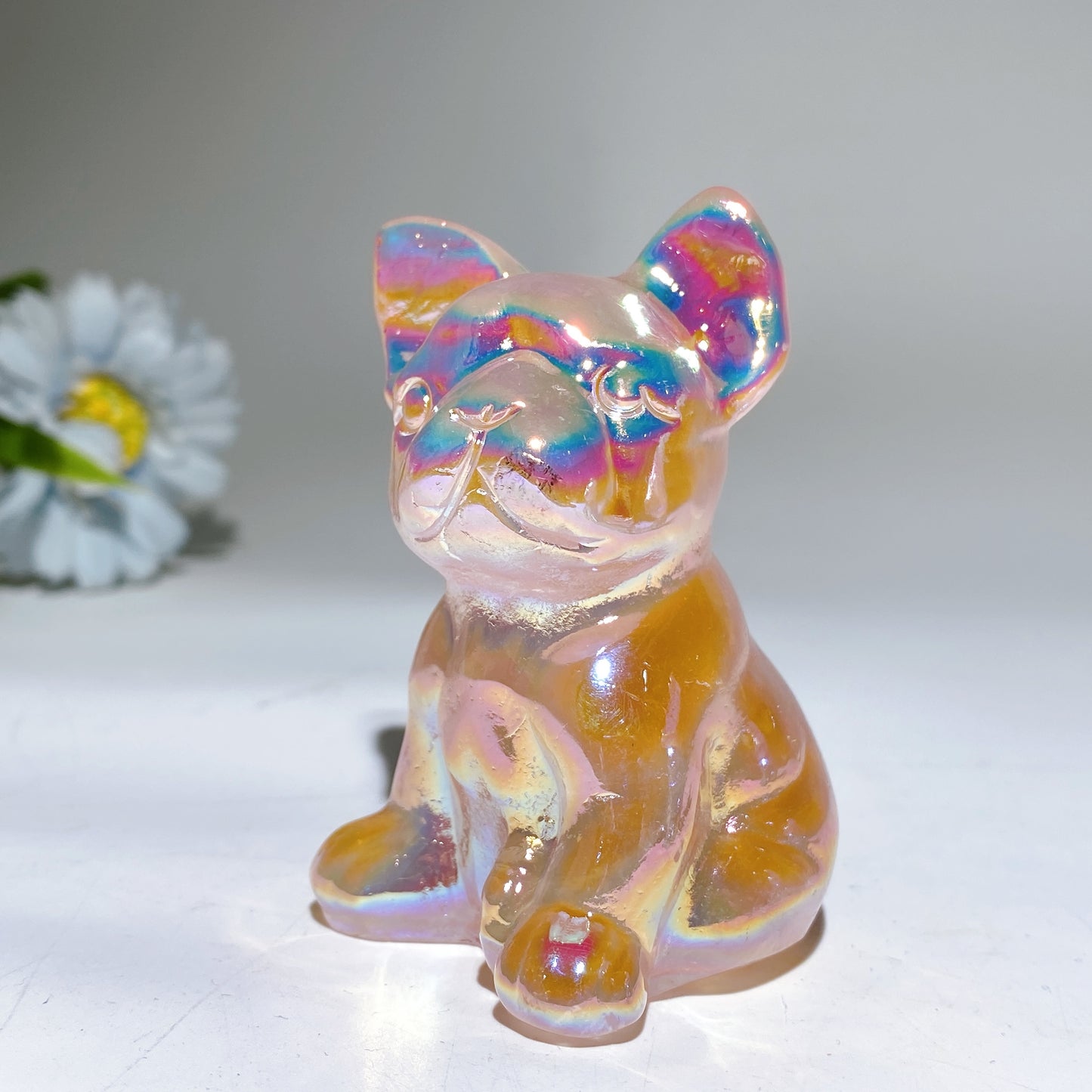 3.1" Aura Crystal Healing Dog Carving Bulk Wholesale