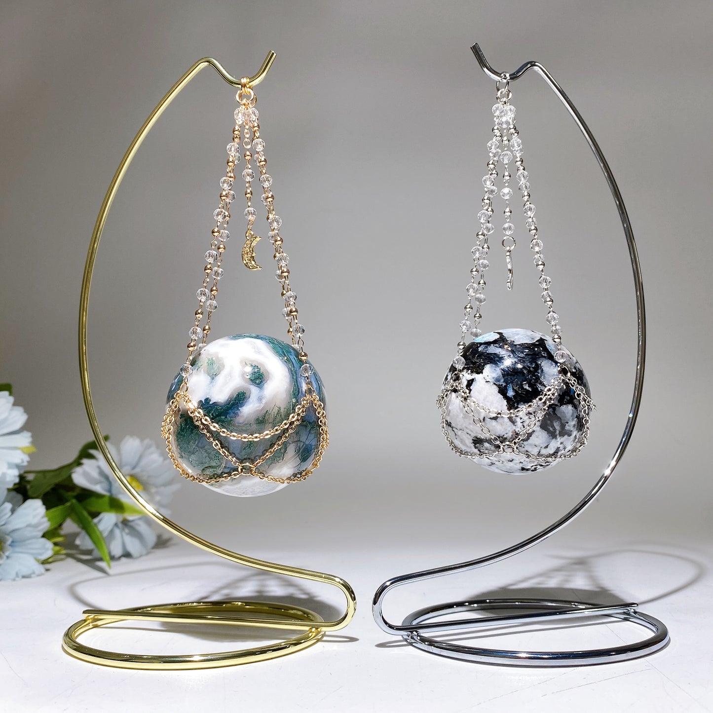 20cm Metal Hanging Stand for Crystal Sphere Crystal Healing Bulk Wholesale