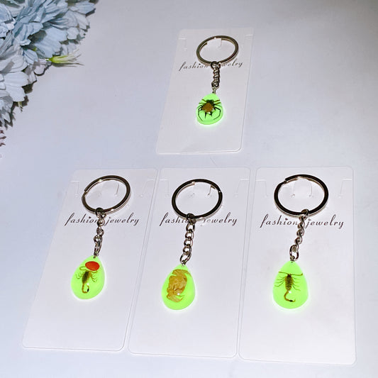 55mm Luminous Key Chain with Insect Crystal Healing Bulk Wholesale