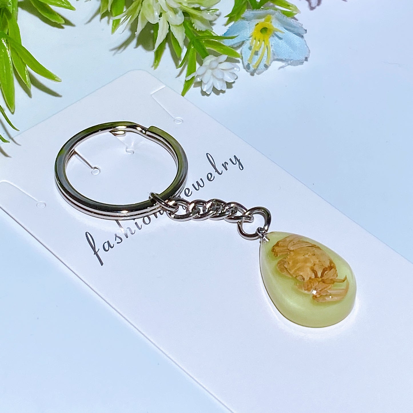 55mm Luminous Key Chain with Insect Crystal Healing Bulk Wholesale