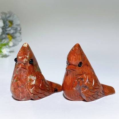 3.2" Red Jasper Cardinal Carving Crystal Healing Bulk Wholesale