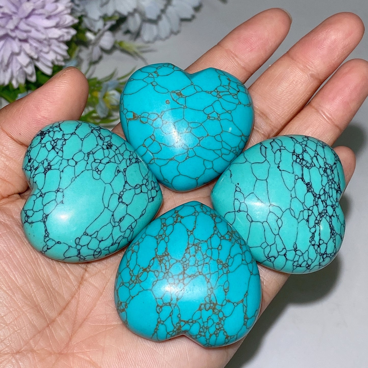 4.4cm Dyed Howlite Heart Carving Crystal Healing Bulk Wholesale