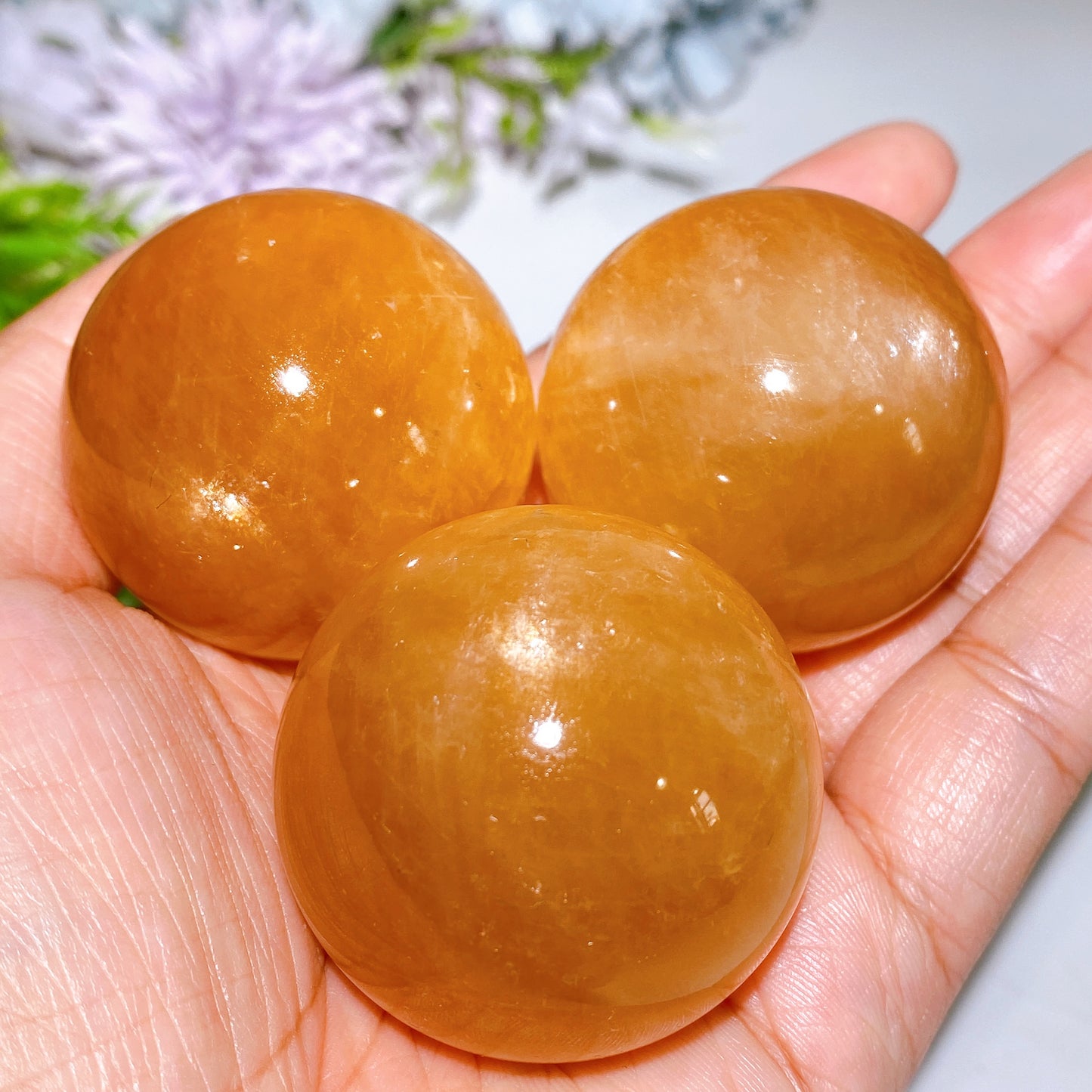 4cm Honey Calcite Sphere Crystal Healing Bulk Wholesale