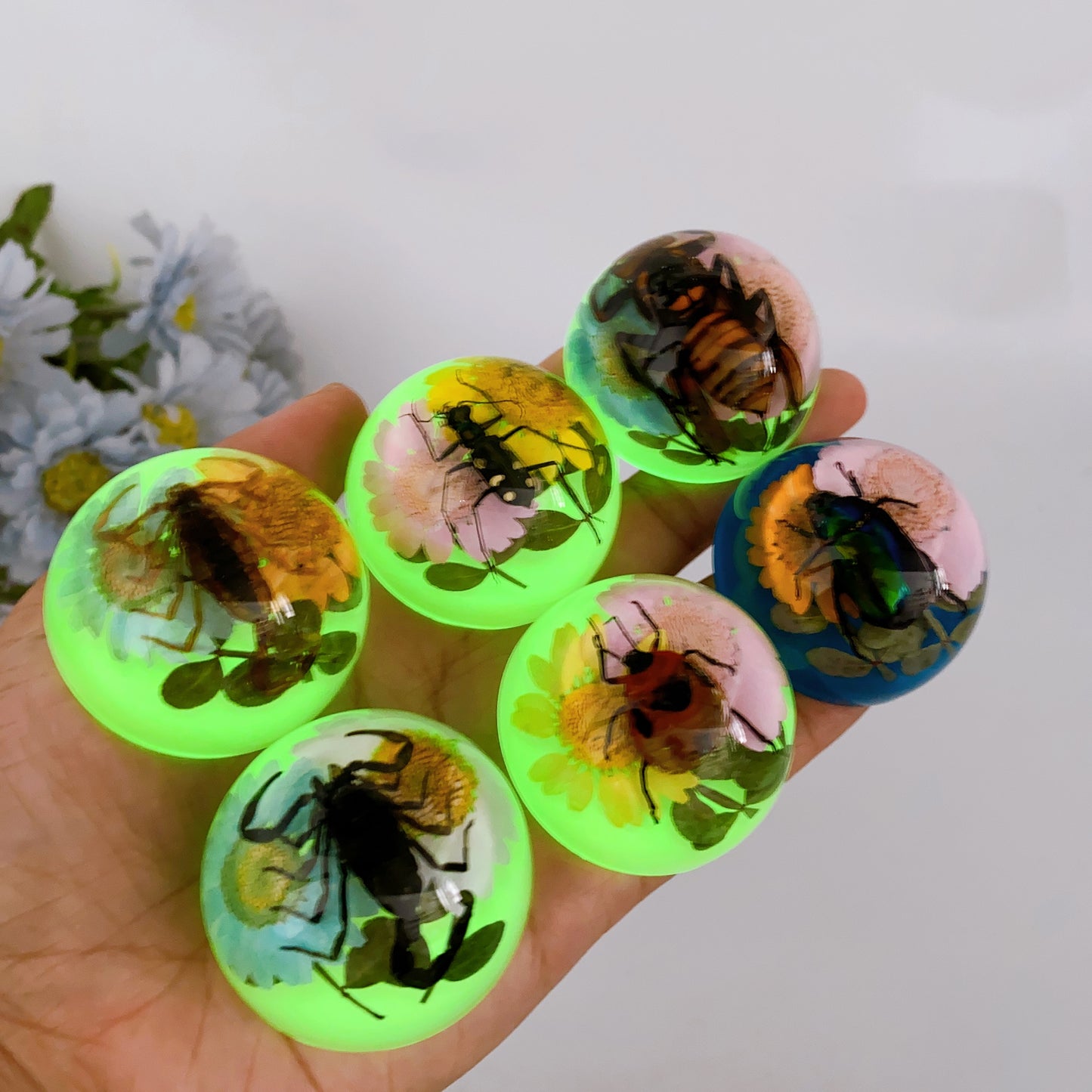 45mm Luminous Resin with Insect Free Form Crystal Healing Bulk Wholesale