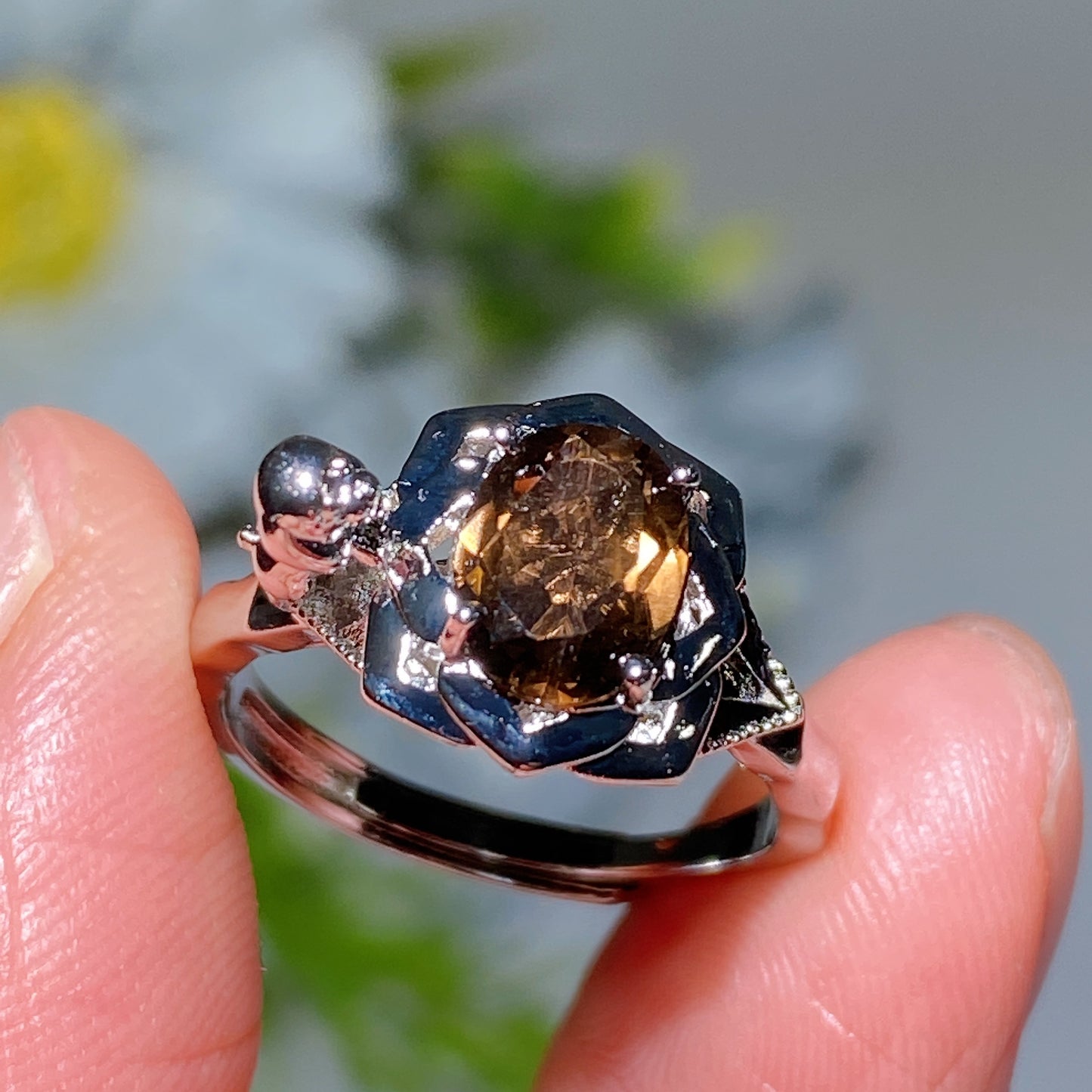 Cooper Silver Plated Crystal Ring Crystal Healing Bulk Wholesale