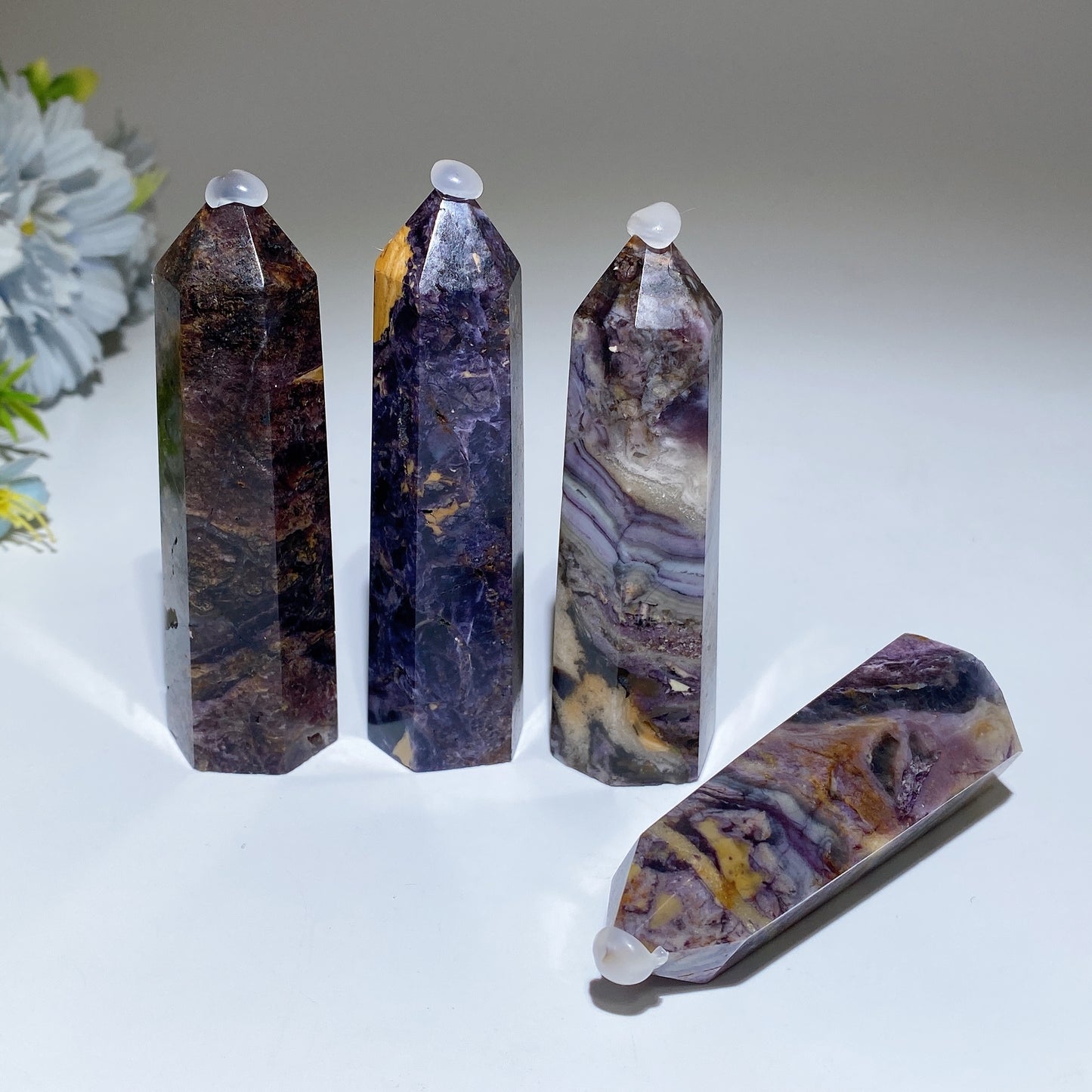 2.4"-3.8" Brecciated Fluorite Point Crystal Healing Bulk Wholesale