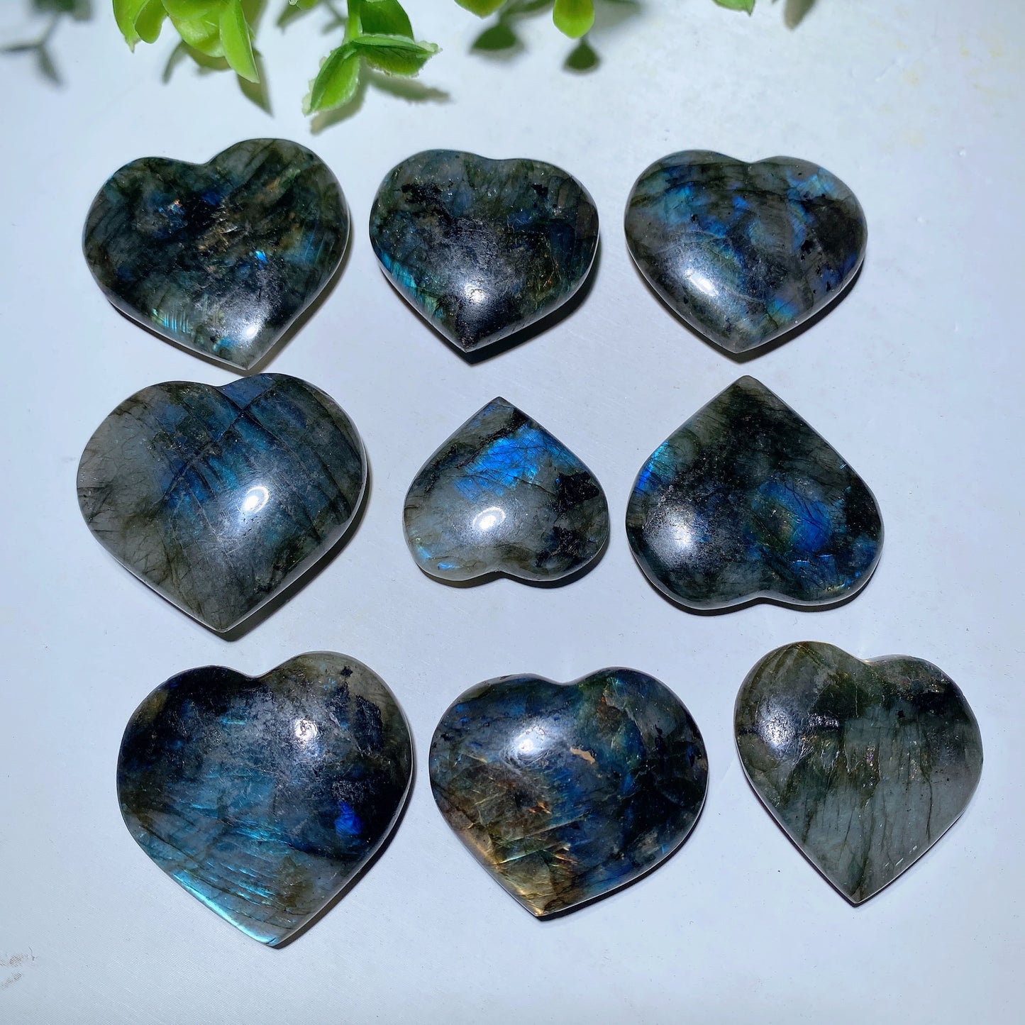 1.0"-1.5" Labradorite Heart Carvings Bulk Wholesale