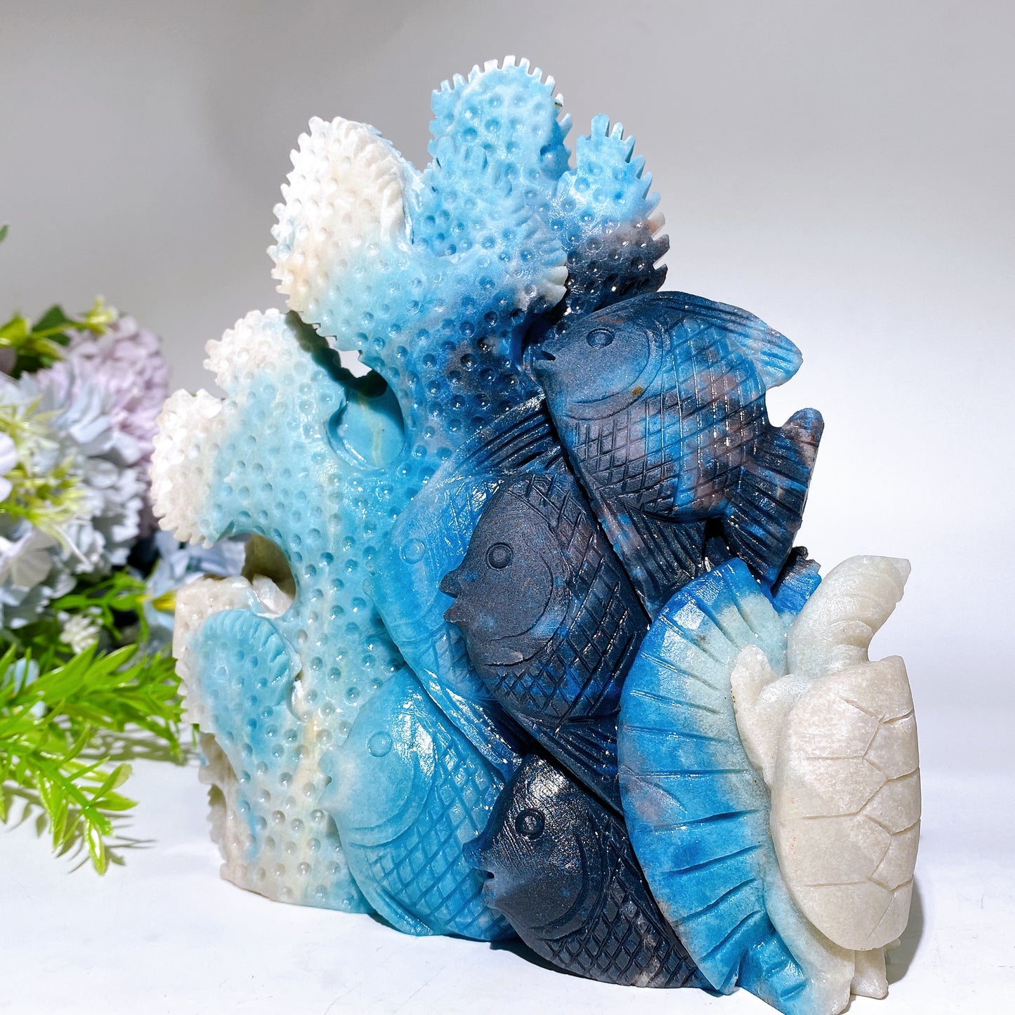 16cm Large Unique Trolleite Coral Fish Carving Crystal Healing Bulk Wholesale