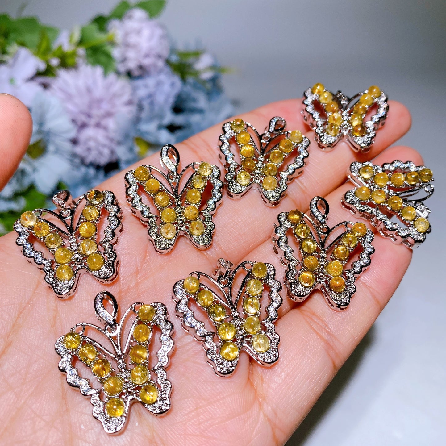 Cooper Silver Plated Crystal Pendant Crystal Healing Bulk Wholesale