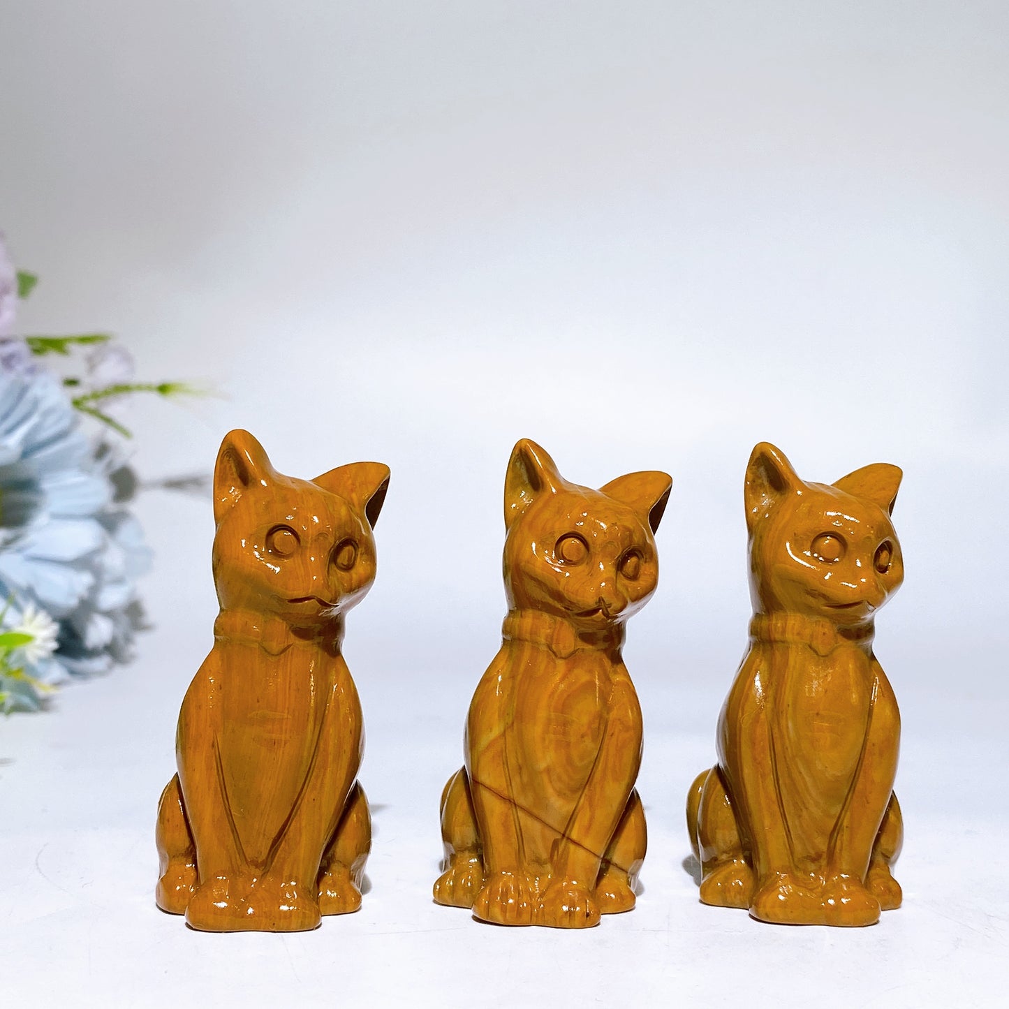 2.3" China Jade Cat Carving Crystal Healing Bulk Wholesale
