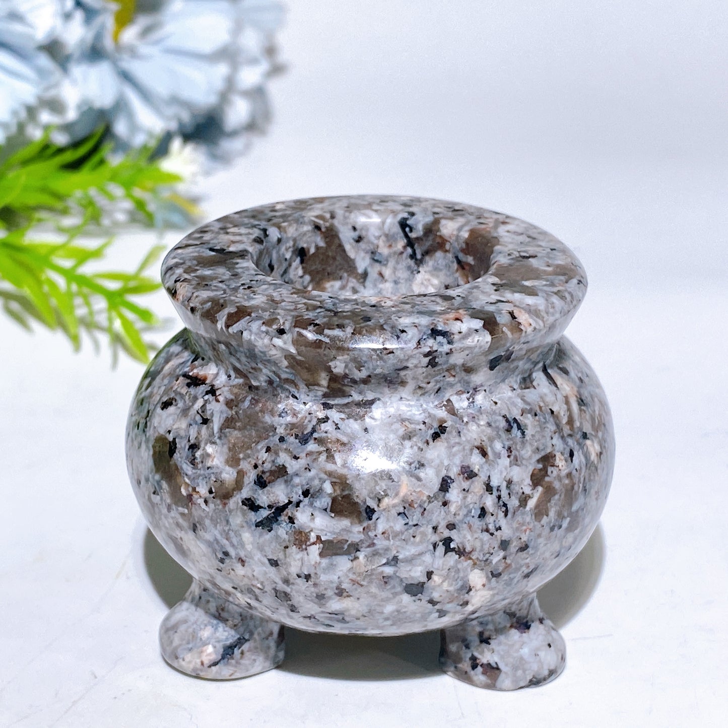 2.4" Black Obsidian Yooperlite Pot Carving Crystal Healing Bulk Wholesale
