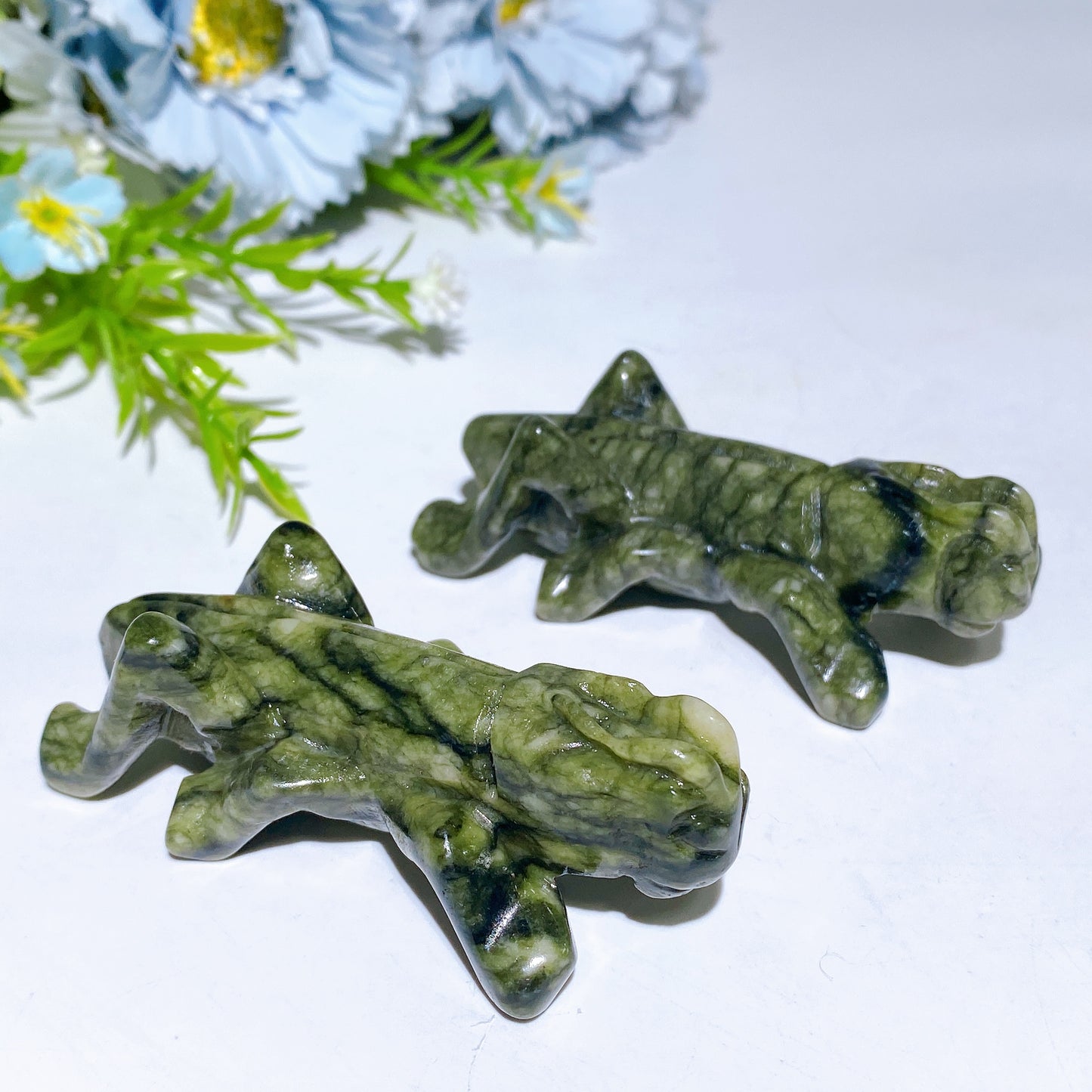 3.0" Serpentine Locust Carving Crystal Healing Bulk Wholesale