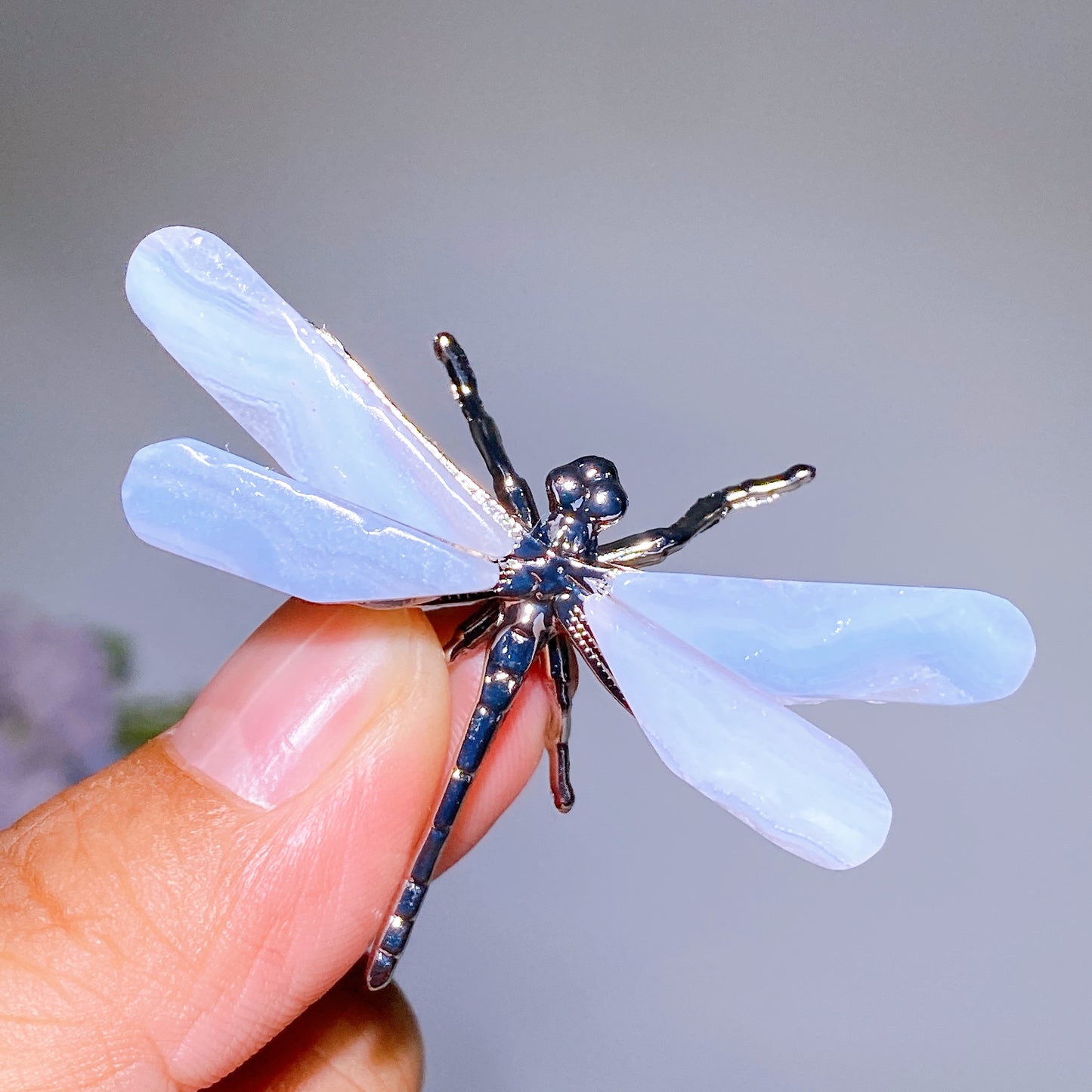 2.1" Blue Lace Agate Dragonfly Crystal Healing Bulk Wholesale