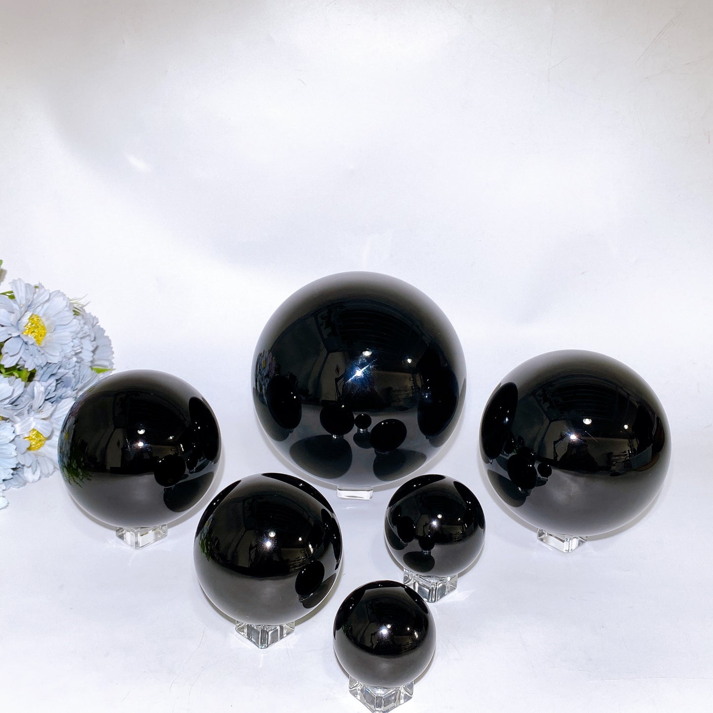 5-15cm Black Obsidian Sphere Crystal Healing Bulk Wholesale
