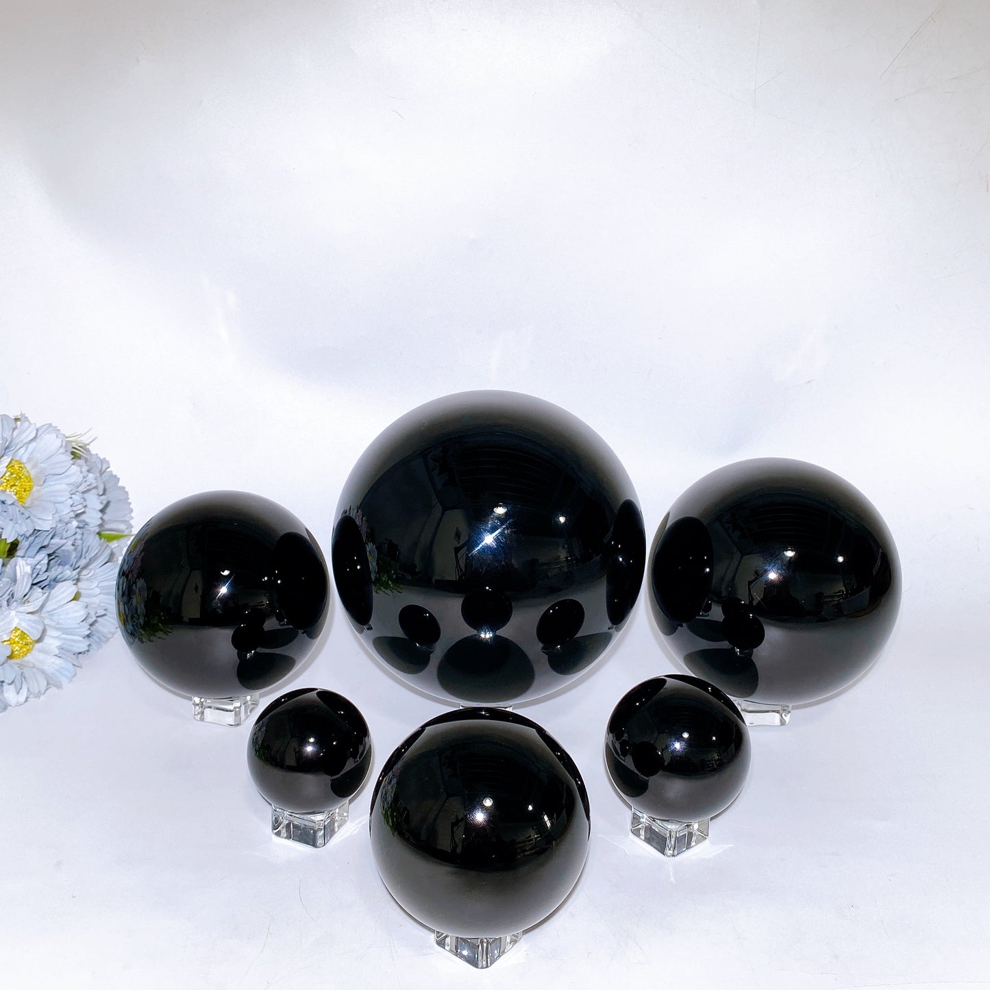 5-15cm Black Obsidian Sphere Crystal Healing Bulk Wholesale