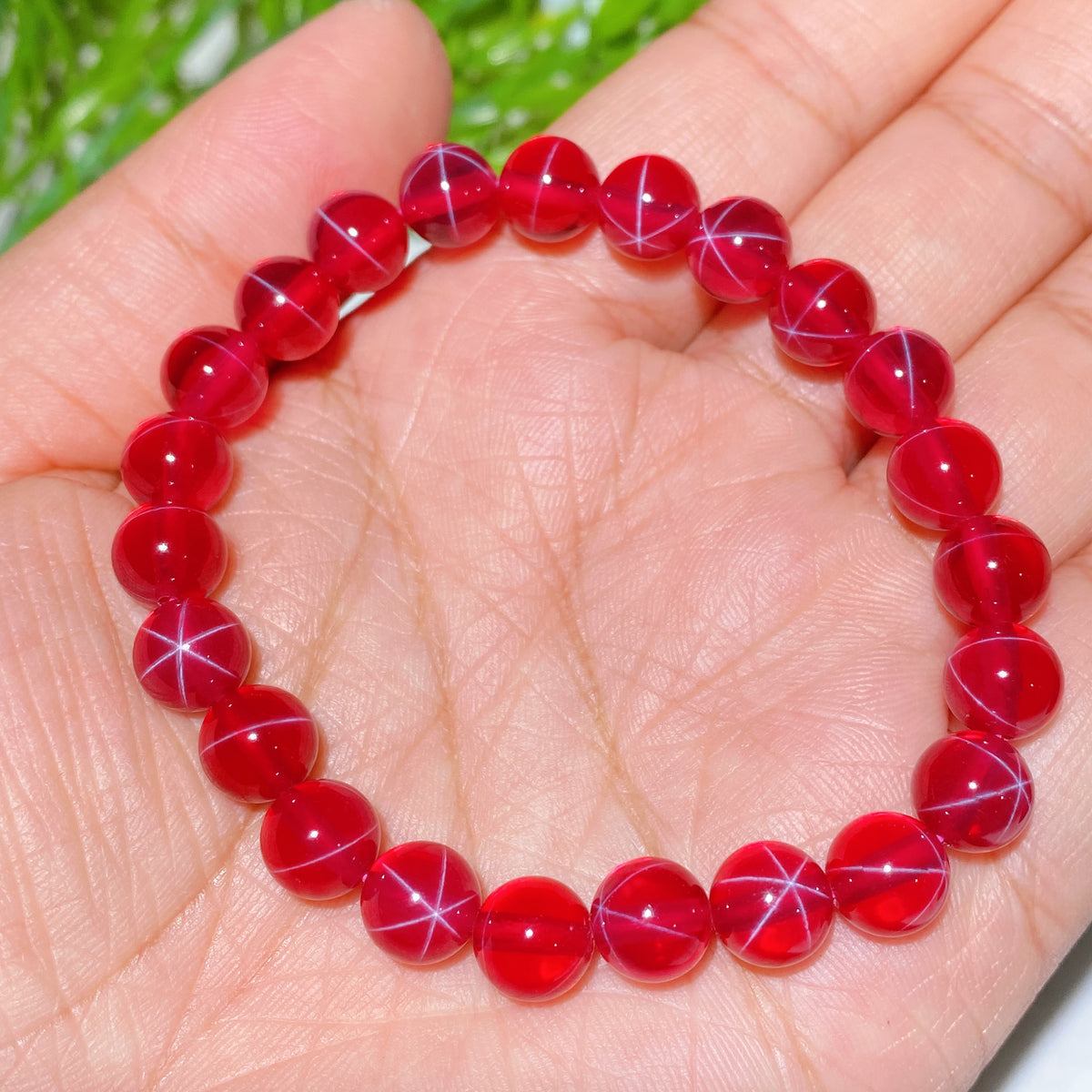 Ruby Bulku 8mm Star Ruby Bracelet Crystal Healing Bulk Wholesale