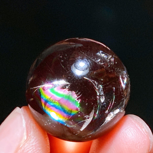 18-20mm Smoky Quartz with Rainbow Sphere Crystal Healing Bulk Wholesale