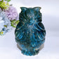 3.8" Labradorite Skull with Owl Carving Crystal Healing Bulk Wholesale