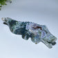 22cm Unique Moss Agate Crocodile Carving Crystal Healing Bulk Wholesale
