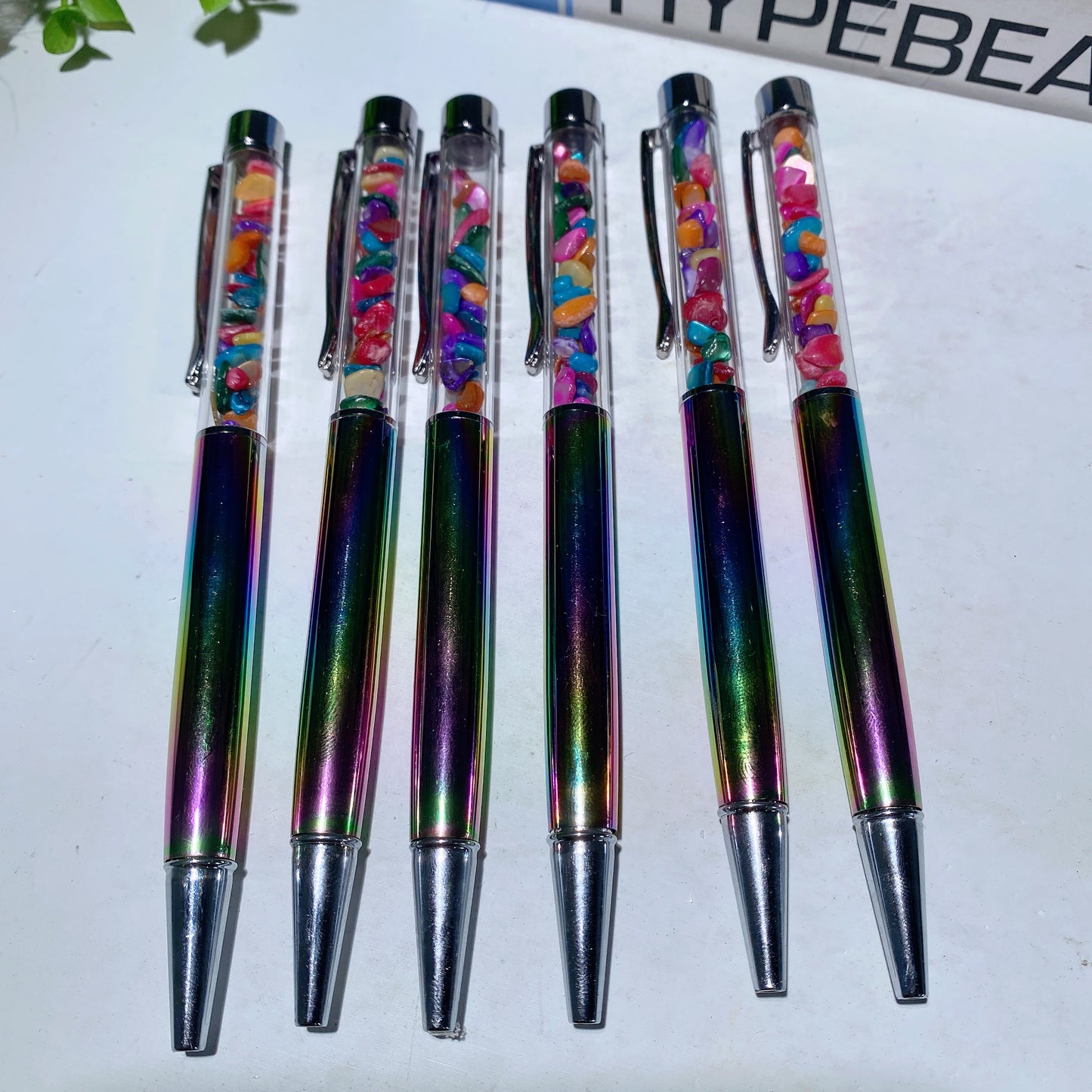 Colorful Aura Crystal Chips Pen Crystal Healing Bulk Wholesale