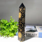 8.0" Black Obsidian Tower with Golden Printing Bulk Wholesale