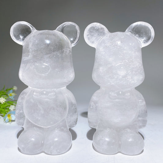 5.4" Clear Quartz Bear Carving Crystal Healing Bulk Wholesale