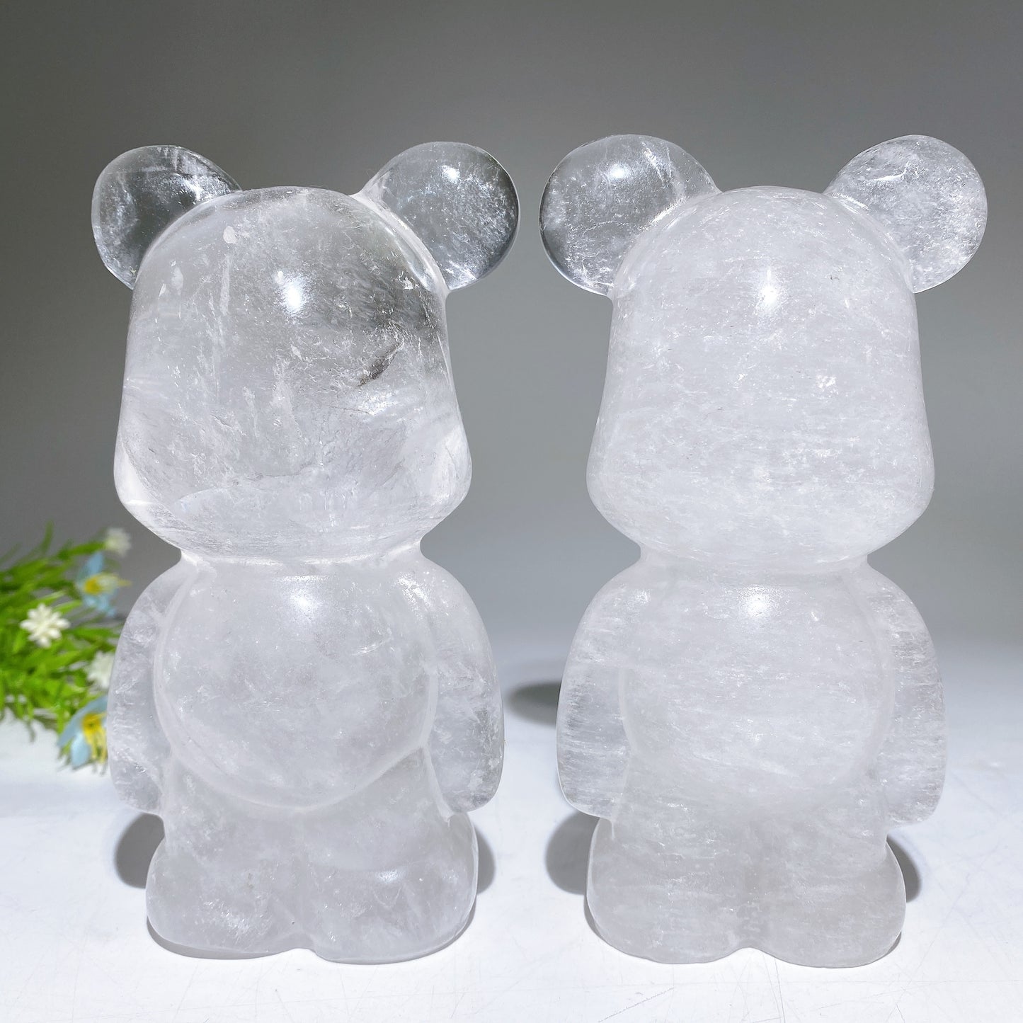 5.4" Clear Quartz Bear Carving Crystal Healing Bulk Wholesale