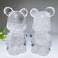 5.4" Clear Quartz Bear Carving Crystal Healing Bulk Wholesale