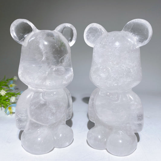 5.4" Clear Quartz Bear Carving Crystal Healing Bulk Wholesale