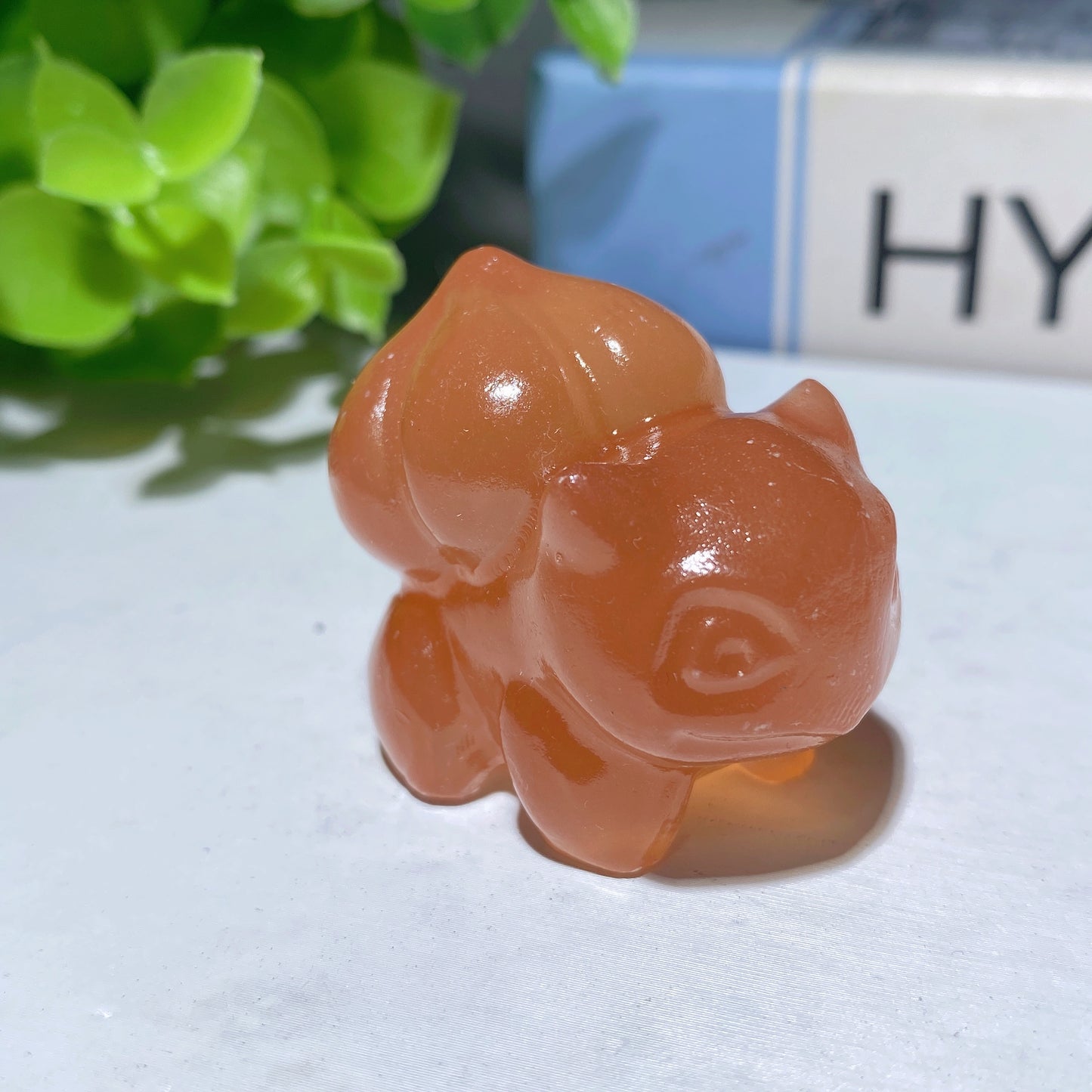 1.5" Honey Calcite Bulbasaur Bulldog Carvings Crystal Healing Bulk Wholesale