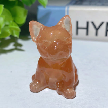 1.5" Honey Calcite Bulbasaur Bulldog Carvings Crystal Healing Bulk Wholesale