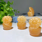 1.8" Orange Calcite Flower Bonsai Carvings Bulk Wholesale