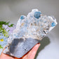 18cm Unique Sugar Blue Fluorite Ship Shape Specimen with Stand Crystal Healing Bulk Wholesale