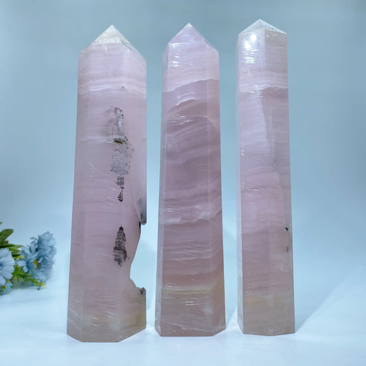 28-35cm Pink Calcite Tower Crystal Healing Bulk Wholesale