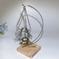 Metal Fairy Decor Stand with Wooden Base for Point Crystal Healing Bulk Wholesale