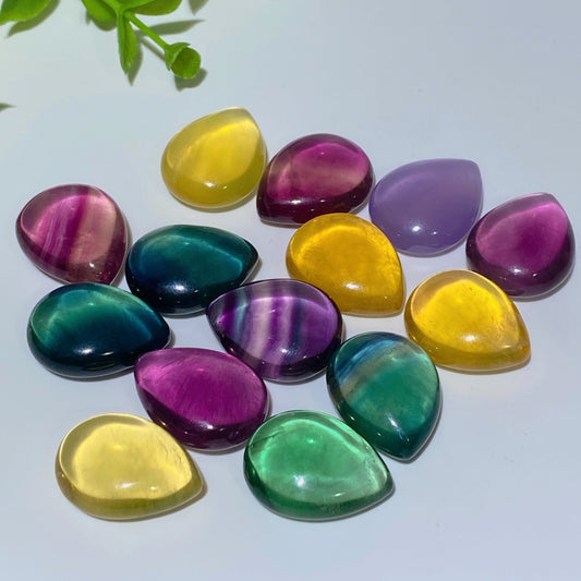 20mm Mixed Fluorite Water-drop Shape Cabochon for Jewelry DIY Bulk Wholesale