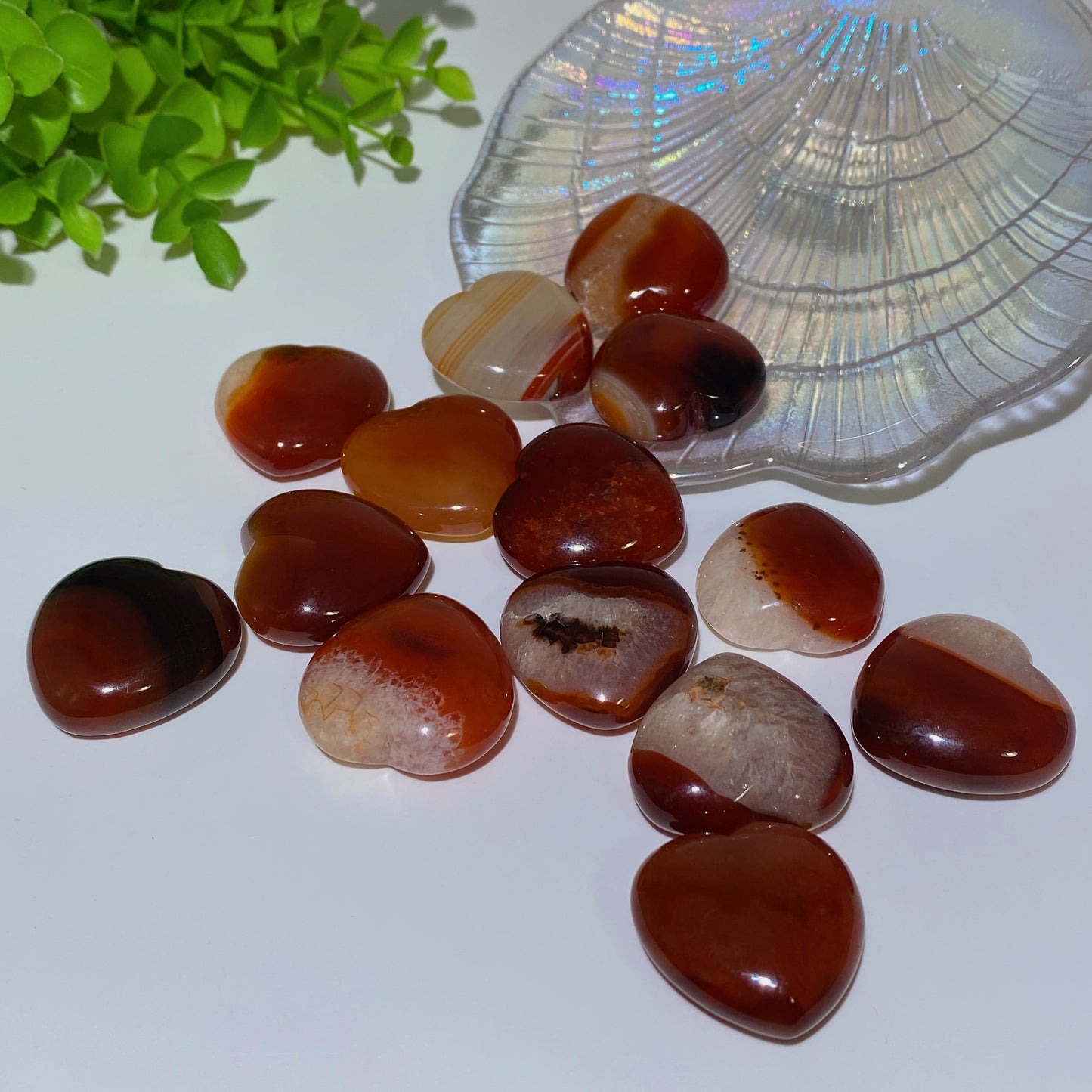 30mm Carnelian Black Agate Heart Carvings Bulk Wholesale