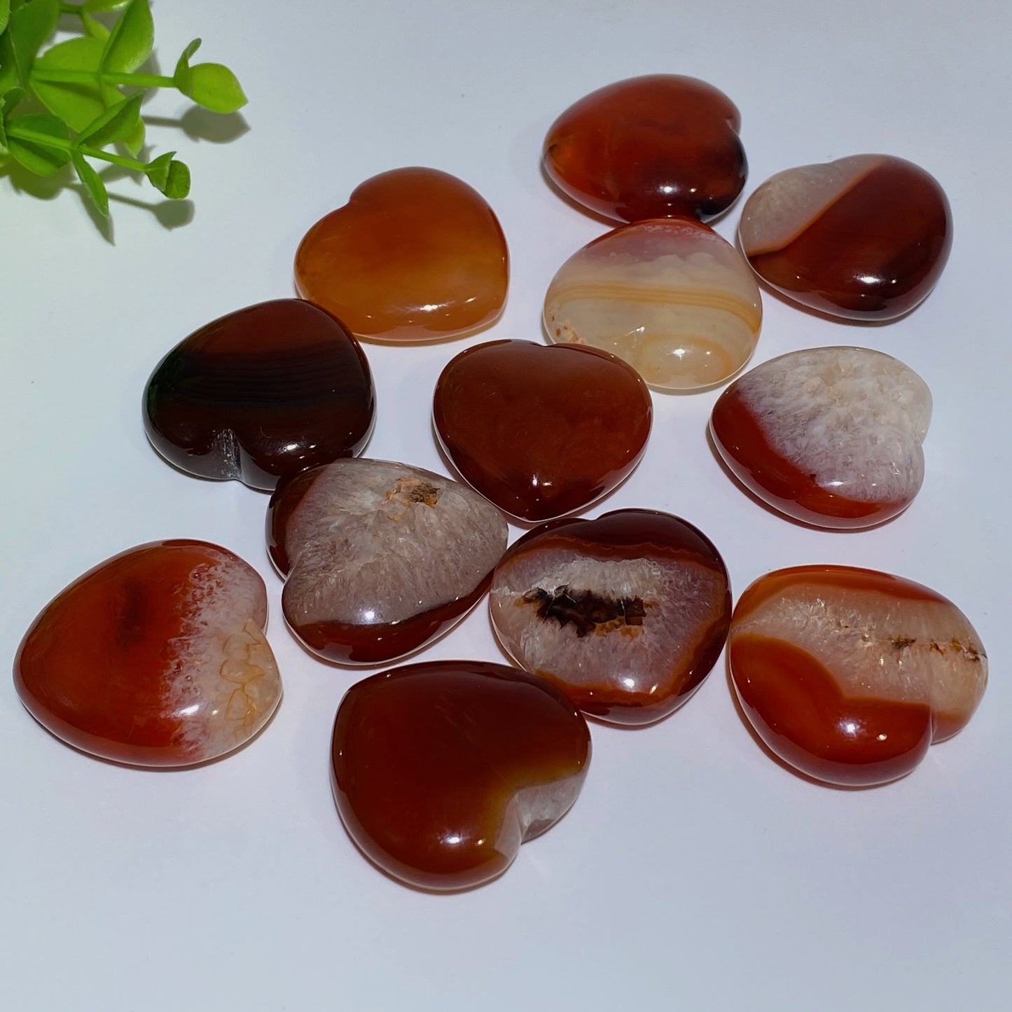 30mm Carnelian Black Agate Heart Carvings Bulk Wholesale