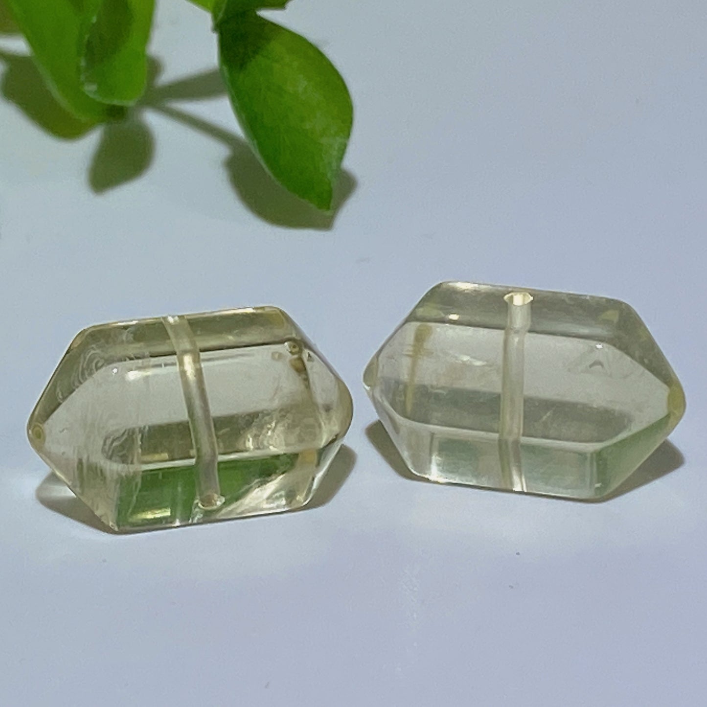 18mm Drilled Citirne Green Quartz DT Point Pendant Crystal Healing Bulk Wholesale