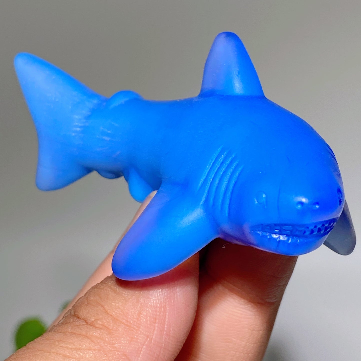 3.1" Blue Opalite Shark Carvings Bulk Wholesale